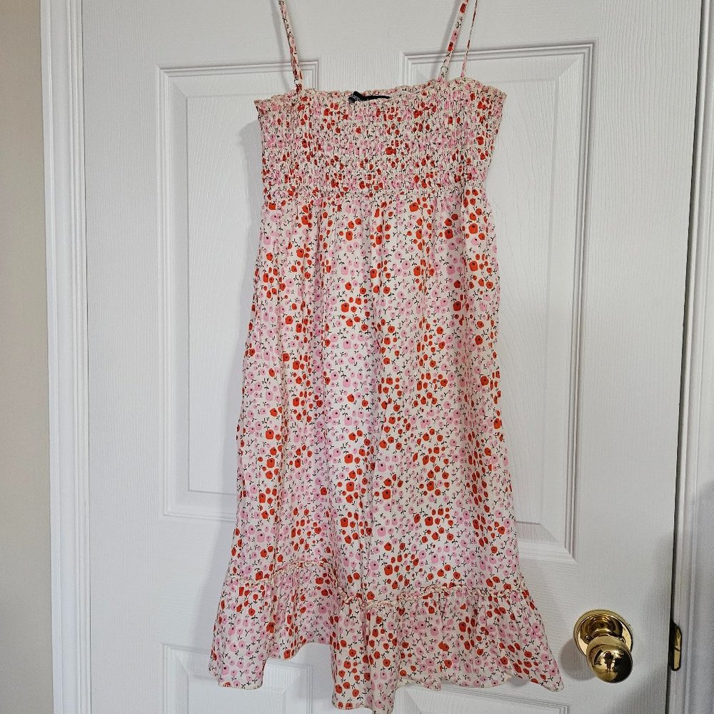 Smocked Dress With Ruffle
